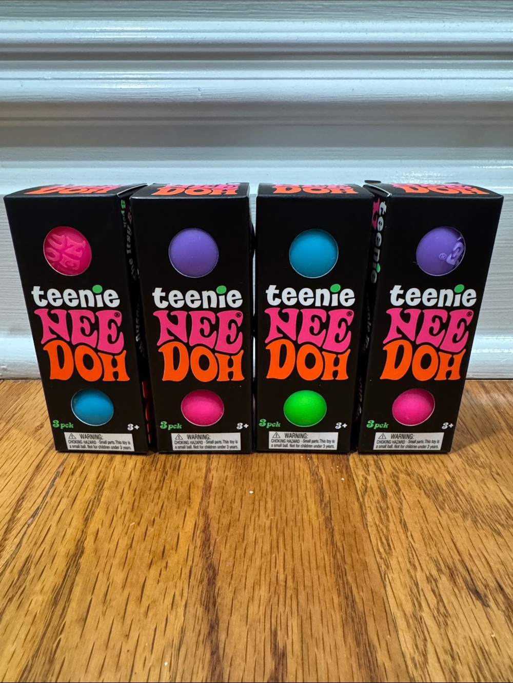 4 Teenie Needoh 3-Pack Mini Squish Balls - Assorted Bright Colors